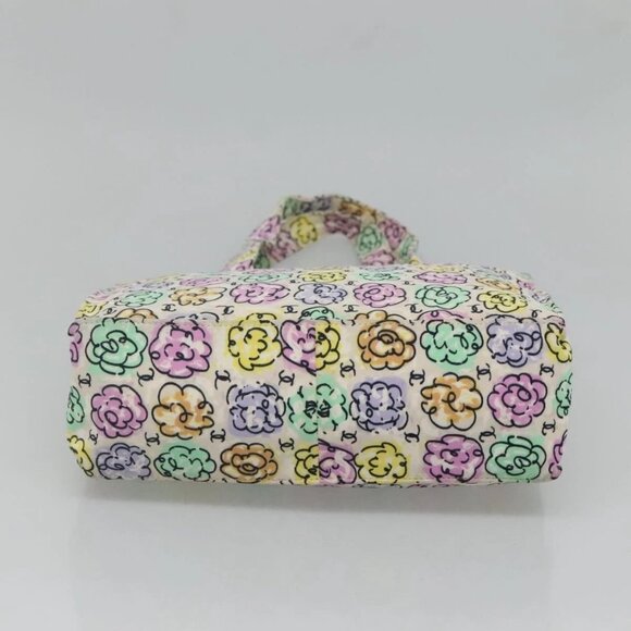 CHANEL Tote Bag Nylon White Silver CC Auth - Picture 5 of 15